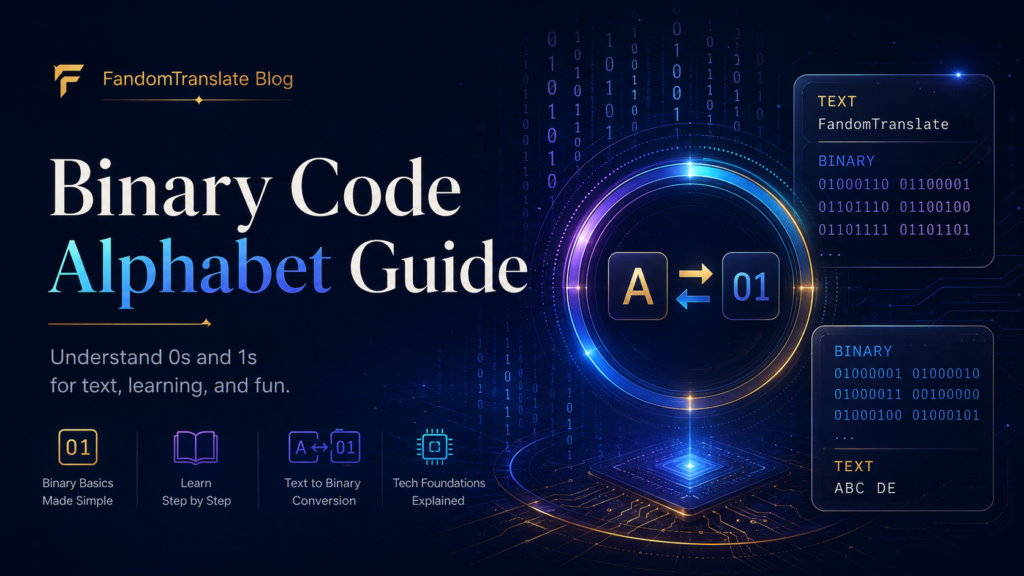 Binary Code Alphabet for Text to Binary Examples