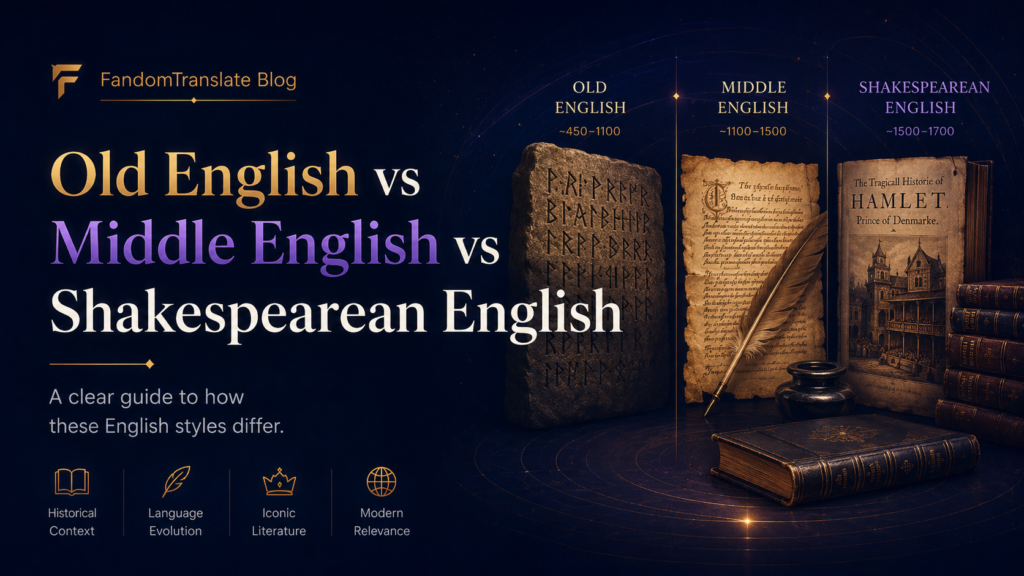 Old English, Middle English, and Shakespearean English Compared