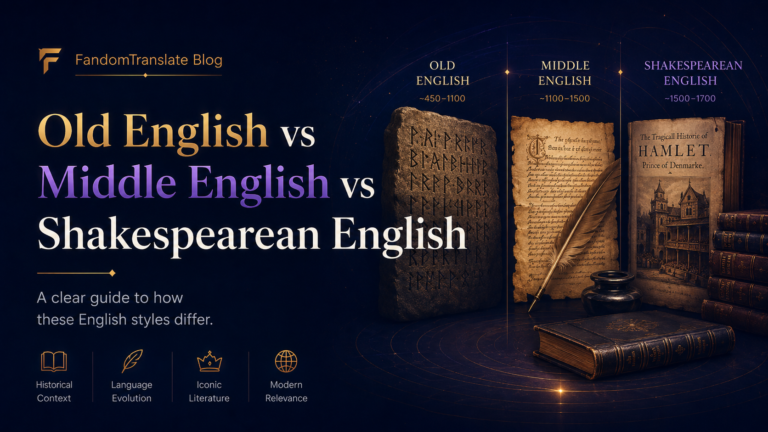 Old English, Middle English, and Shakespearean English Compared